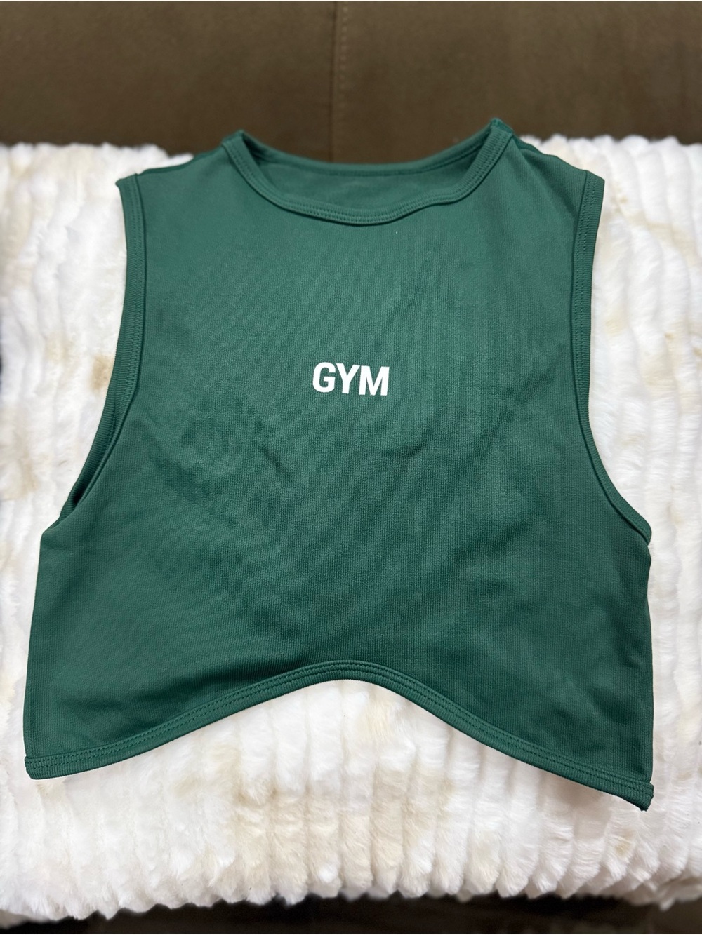 Gym Sleeveless Crop Tank Top - Forest Green